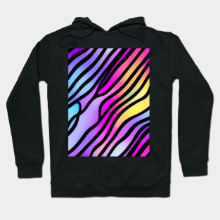 Wavy lines on a Bright Liquid Multicolor gradient - Abstract Geometric Pattern Hoodie